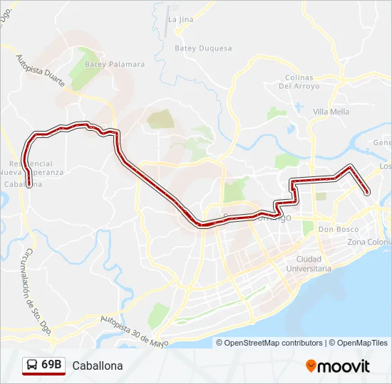 69B Bus Line Map