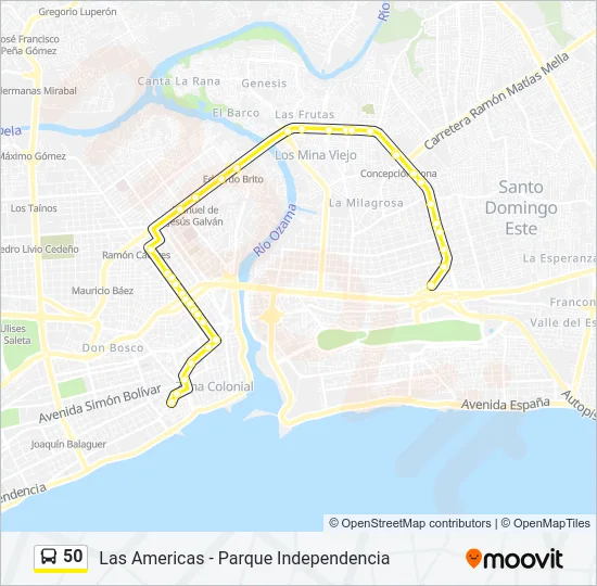 50 Bus Line Map