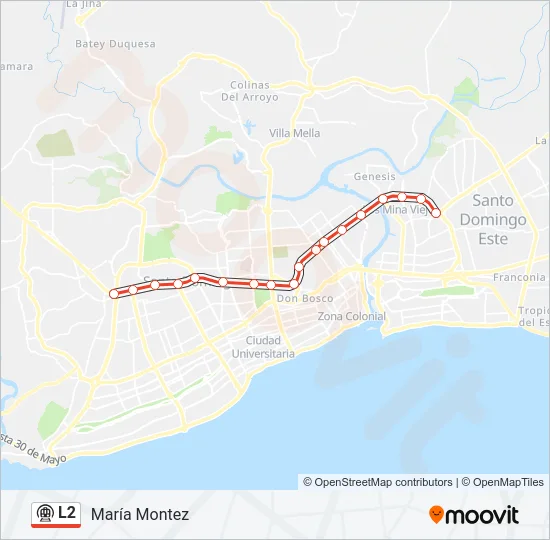 L2 Metro Line Map