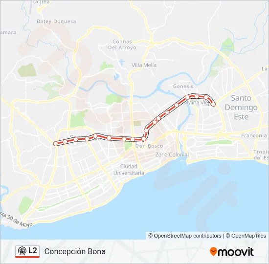 L2 Metro Line Map