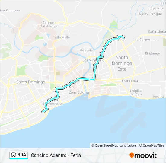 40A Bus Line Map