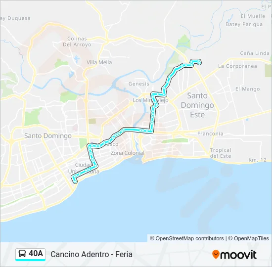40A Bus Line Map