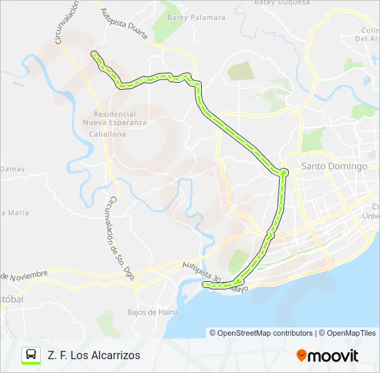 Z.F. LOS ALCARRIZOS - PUERTO HAINA ORIENTAL Bus Line Map