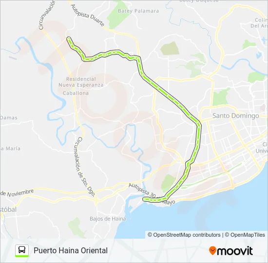 Z.F. LOS ALCARRIZOS - PUERTO HAINA ORIENTAL Bus Line Map