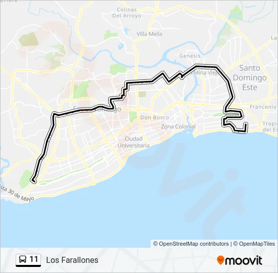11 Bus Line Map