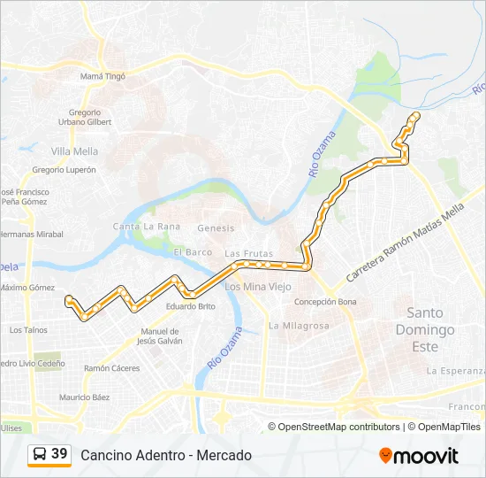 39 Bus Line Map