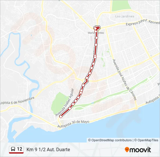 12 Bus Line Map