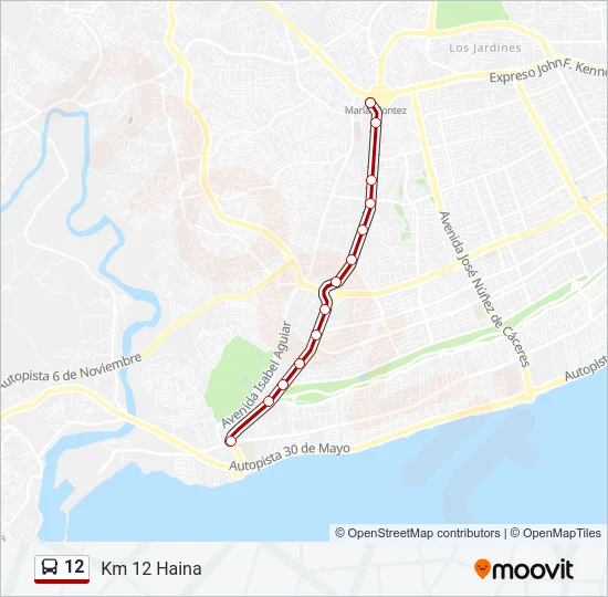 12 Bus Line Map