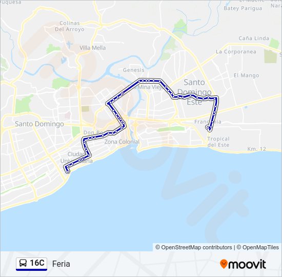 16C Bus Line Map