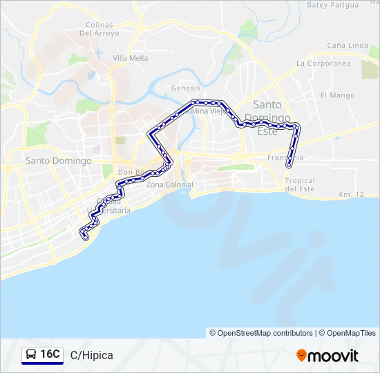 16C Bus Line Map