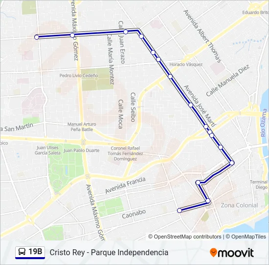 19B Bus Line Map