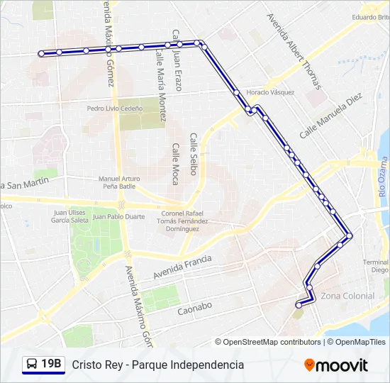 19B Bus Line Map