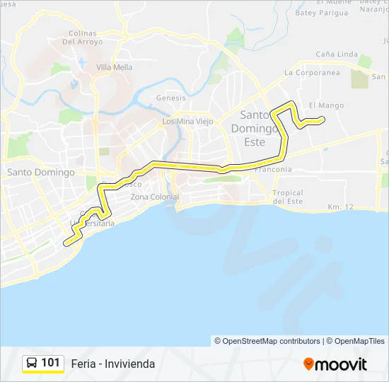 101 Bus Line Map