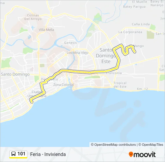 101 Bus Line Map