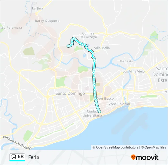 6B Bus Line Map