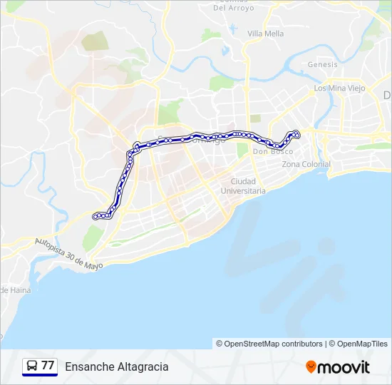 77 Bus Line Map