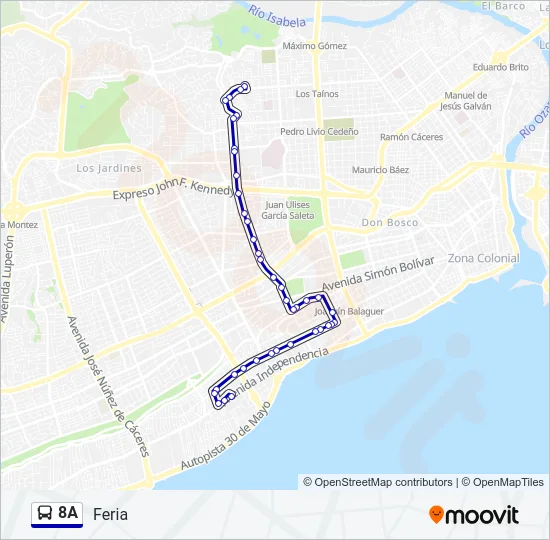 8A Bus Line Map