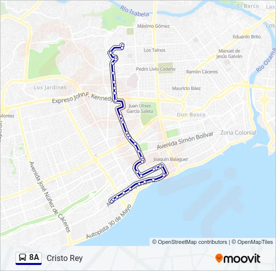 8A Bus Line Map
