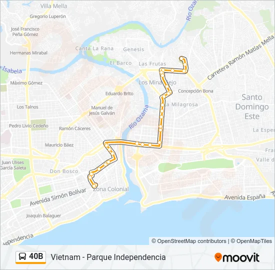 40B Bus Line Map