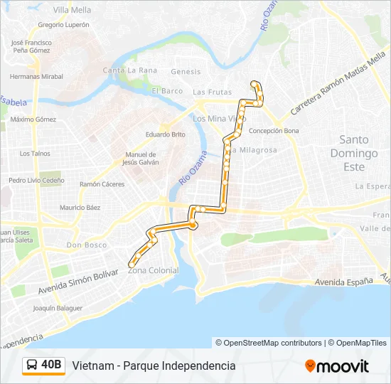 40B Bus Line Map