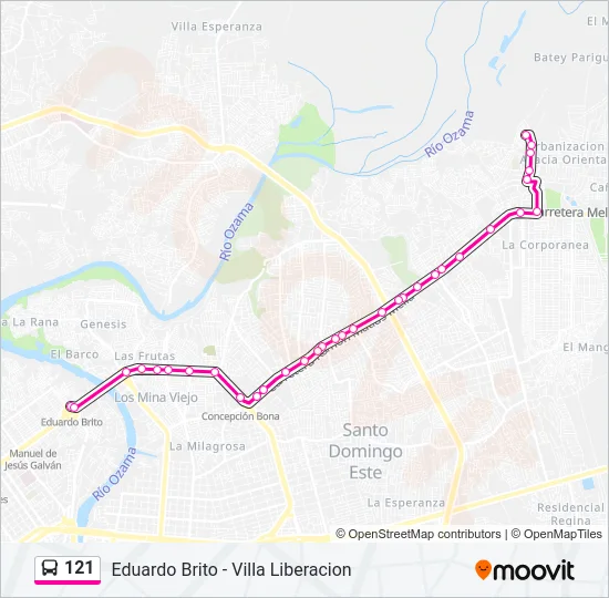 121 Bus Line Map