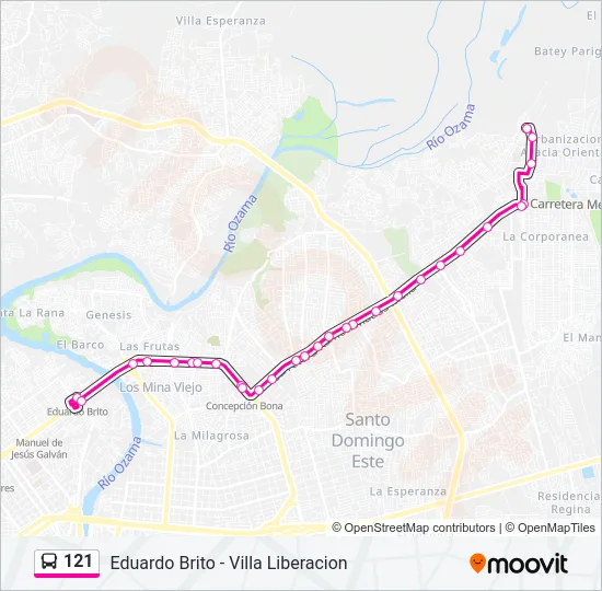 121 Bus Line Map