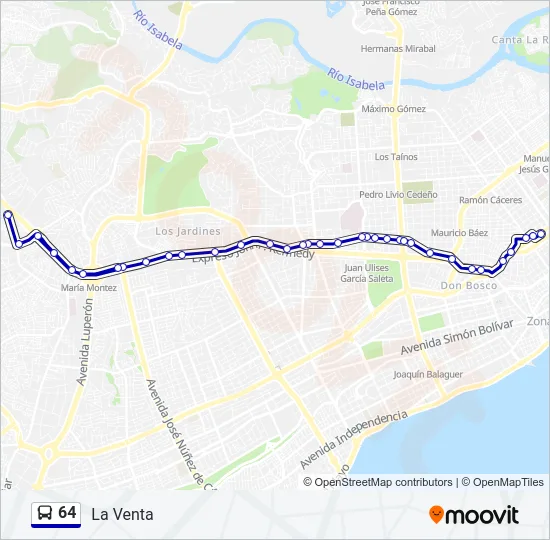 64 Bus Line Map