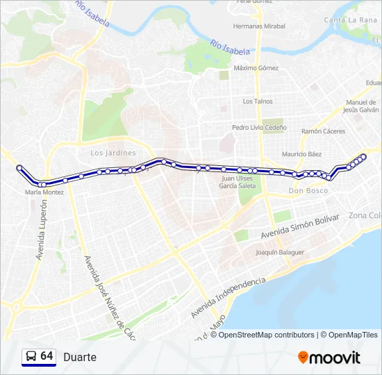 64 Bus Line Map