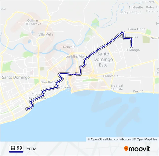 99 Bus Line Map