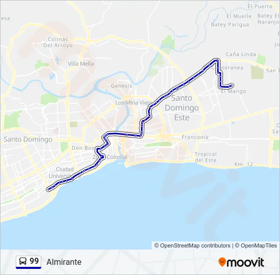 99 Bus Line Map