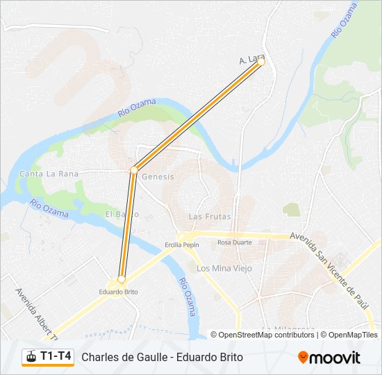 Mapa de T1-T4 de teleférico