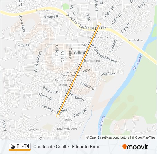 Mapa de T1-T4 de teleférico