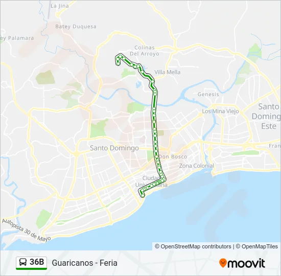 36B Bus Line Map