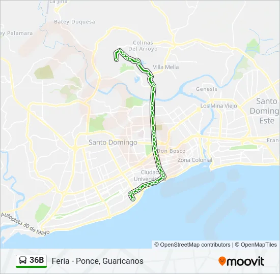36B Bus Line Map