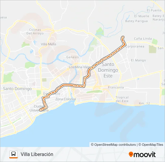 PERLA VILLA 96B Bus Line Map