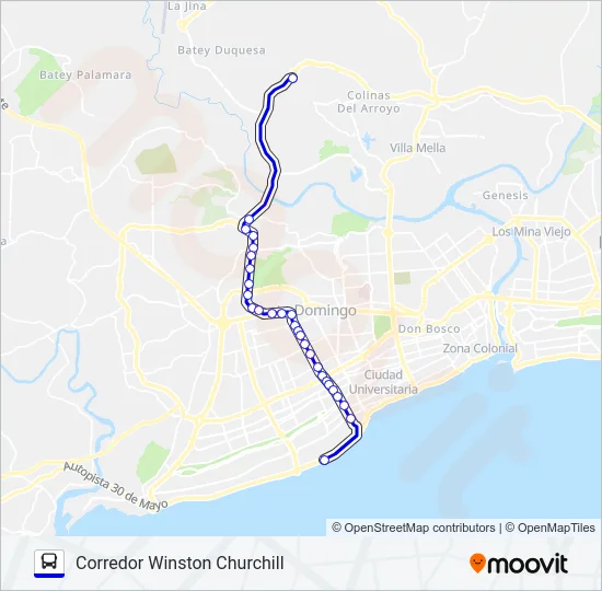CORREDOR CHURCHILL Bus Line Map