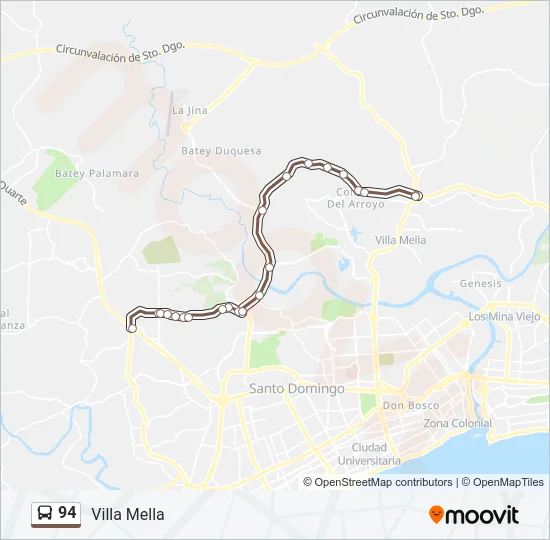 94 Bus Line Map