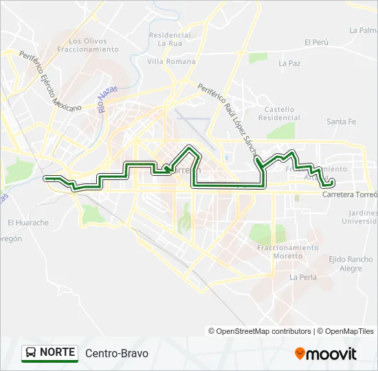 NORTE Bus Line Map