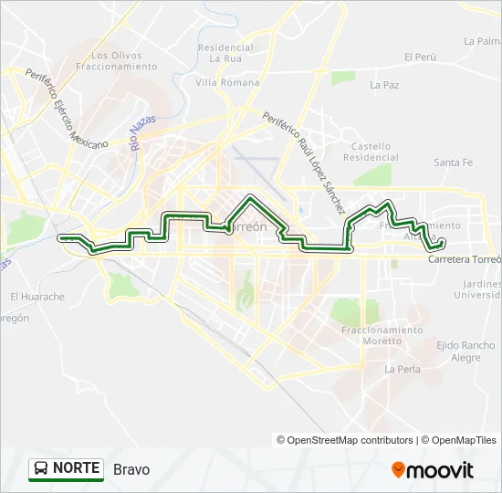 NORTE Bus Line Map