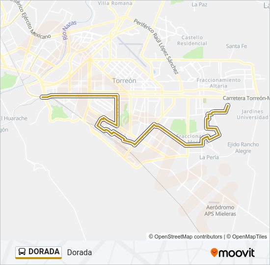 Mapa de DORADA de autobús