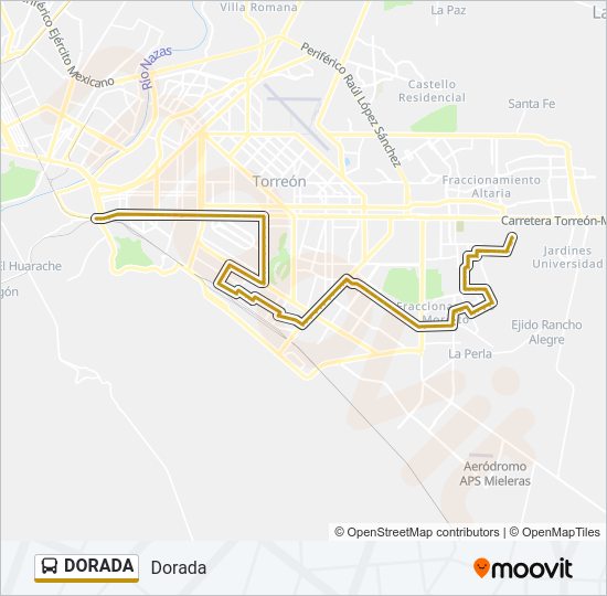 Mapa de DORADA de autobús