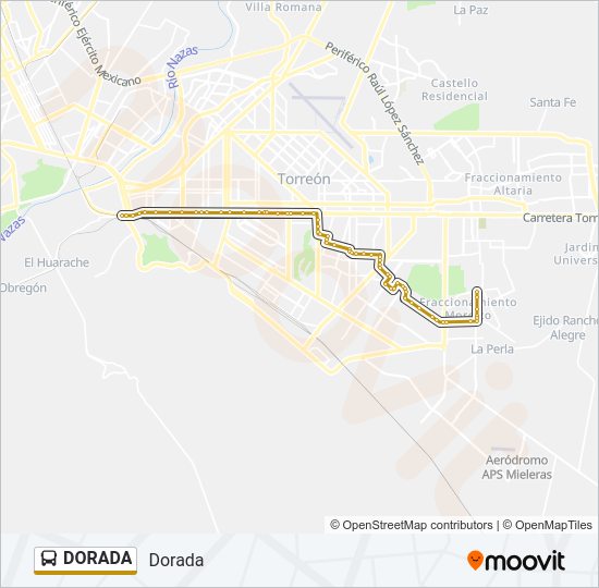 Mapa de DORADA de autobús