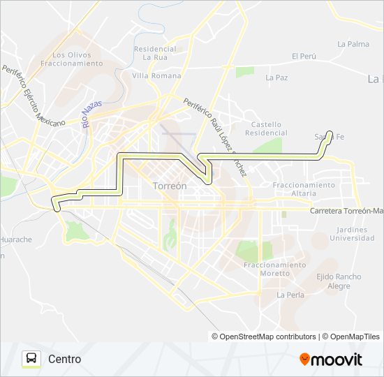 Mapa de SANTA FÉ de autobús