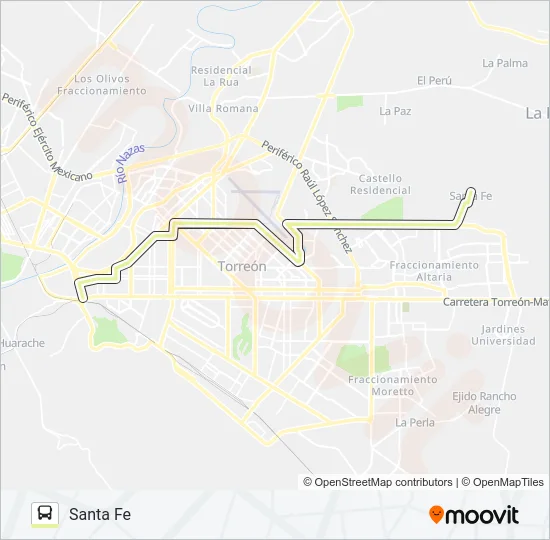 SANTA FÉ Bus Line Map