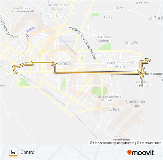 CENTENARIO Bus Line Map