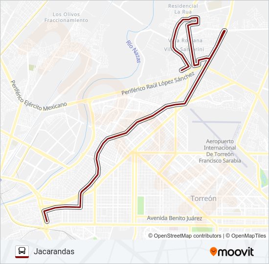 JACARANDAS Bus Line Map