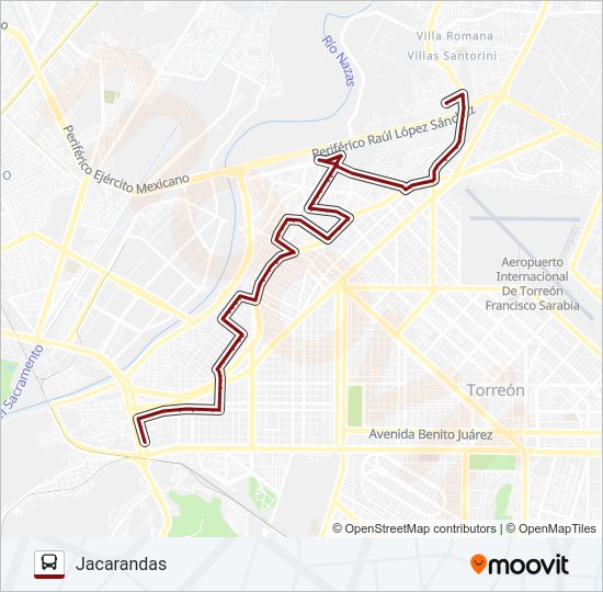 JACARANDAS Bus Line Map