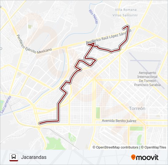 JACARANDAS Bus Line Map