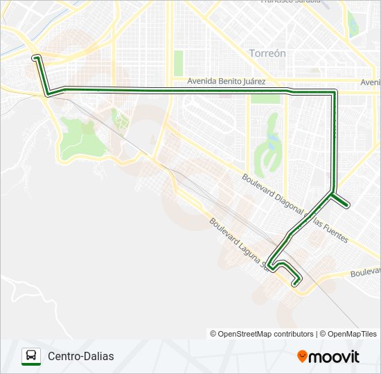 Mapa de SUR DALIAS de autobús
