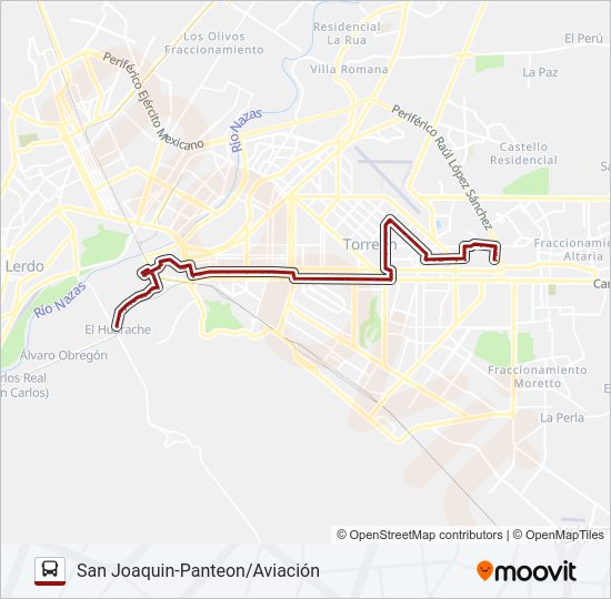 SAN JOAQUÍN Bus Line Map